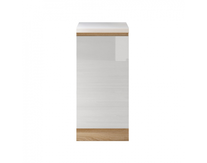 Dolná kuchynská skrinka Line White D40 - biely vysoký lesk / dub sonoma