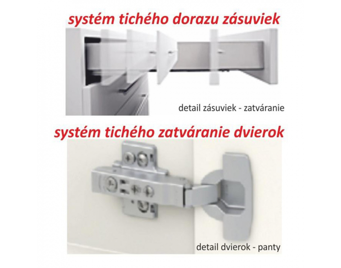 Dolná kuchynská skrinka Line White D40 - biely vysoký lesk / dub sonoma