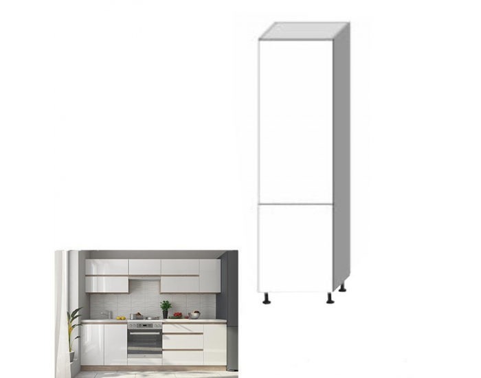 Potravinová skriňa Line White D60 - biely vysoký lesk / dub sonoma