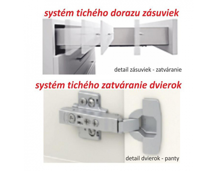 Dolná kuchynská skrinka Line White D80 - biely vysoký lesk / dub sonoma