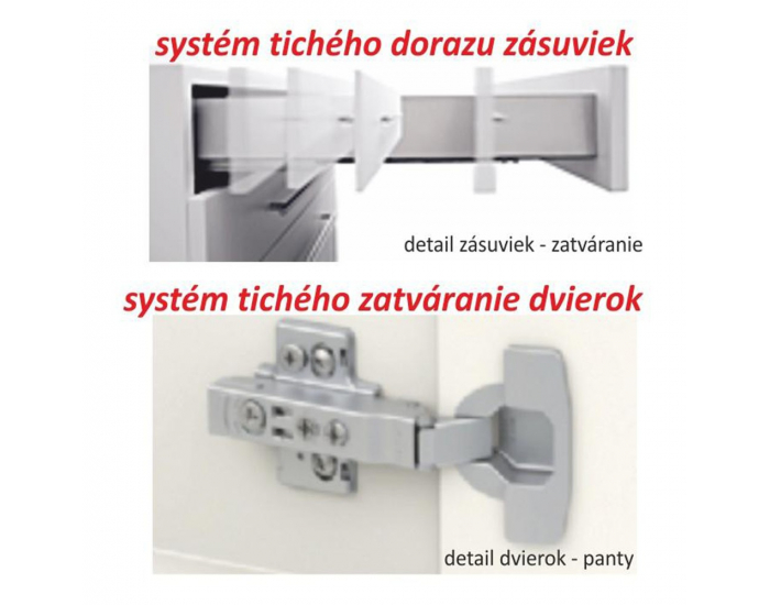 Horná kuchynská skrinka Line White G30 - biely vysoký lesk / dub sonoma