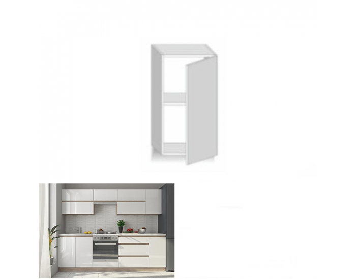 Horná kuchynská skrinka Line White G30 - biely vysoký lesk / dub sonoma