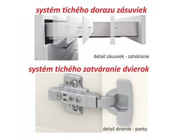 Horná kuchynská skrinka Line White G40 - biely vysoký lesk / dub sonoma