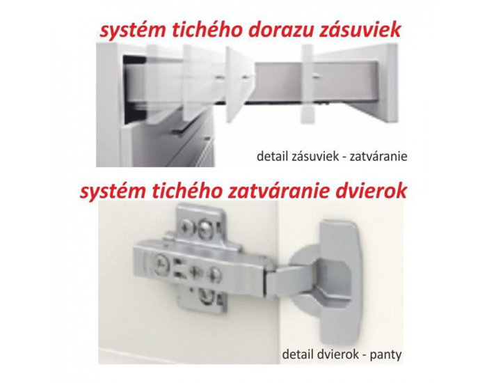 Horná kuchynská skrinka Line White G60OK - biely vysoký lesk / dub sonoma