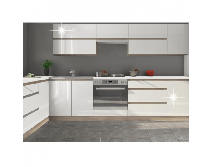 Horná kuchynská skrinka Line White G60OK - biely vysoký lesk / dub sonoma