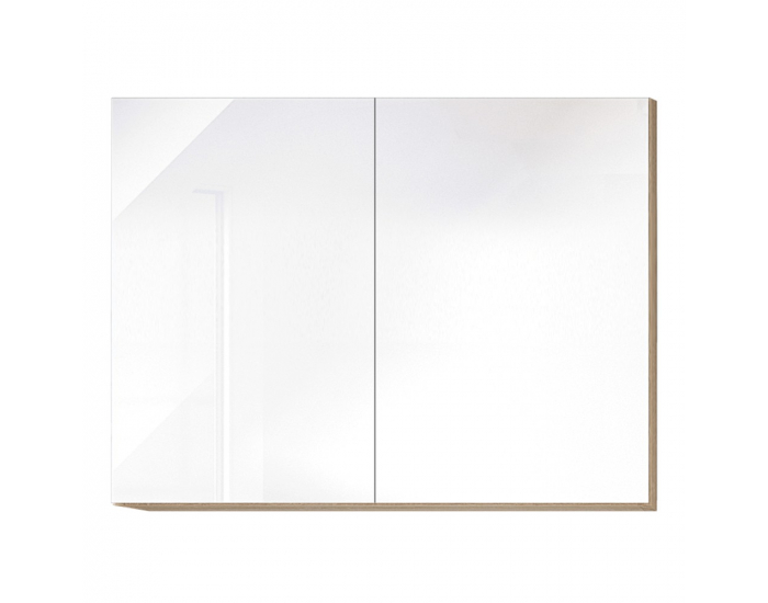 Horná kuchynská skrinka Line White G80 - biely vysoký lesk / dub sonoma