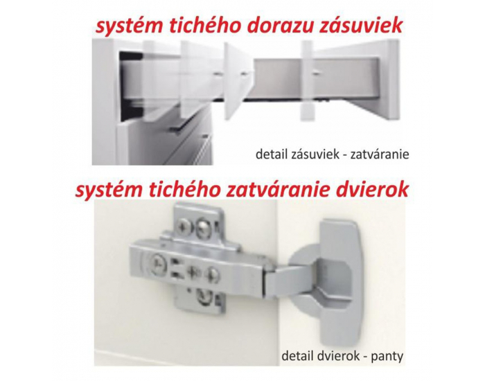 Horná kuchynská skrinka Line White G80 - biely vysoký lesk / dub sonoma