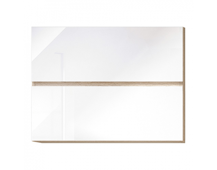 Horná kuchynská skrinka Line White G80 U - biely vysoký lesk / dub sonoma