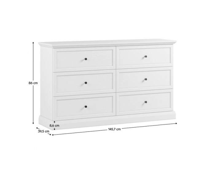 Zásuvková komoda Locca K6S - biela