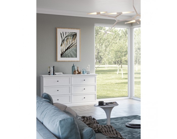 Zásuvková komoda Locca K6S - biela