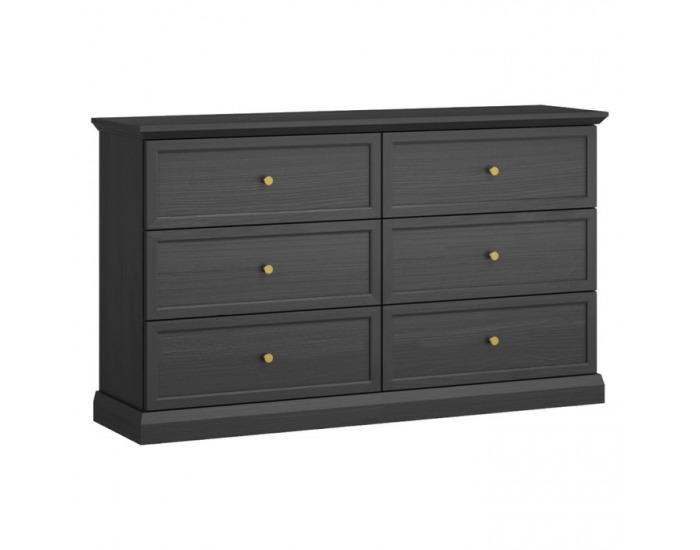 Zásuvková komoda Locca K6S - čierny grafit