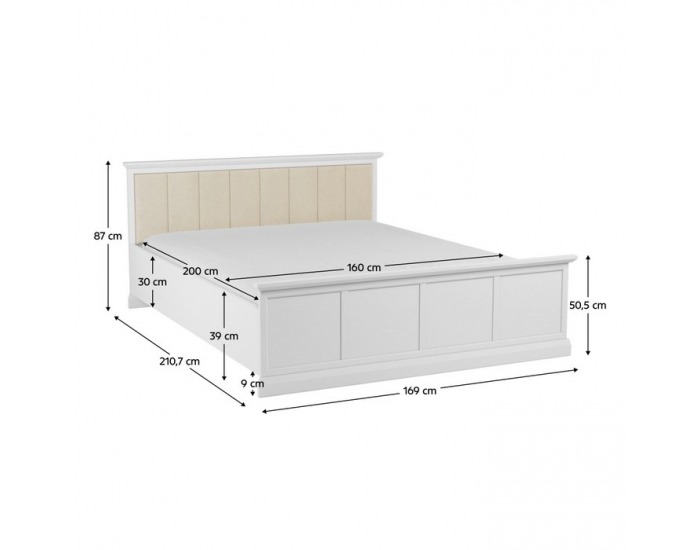 Manželská posteľ s roštom Locca L160 160x200 cm - biela