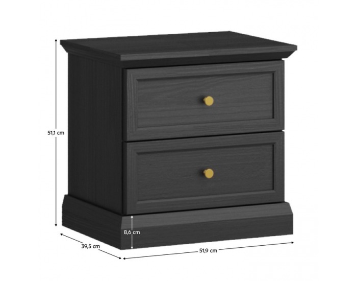 Nočný stolík Locca NS - čierny grafit
