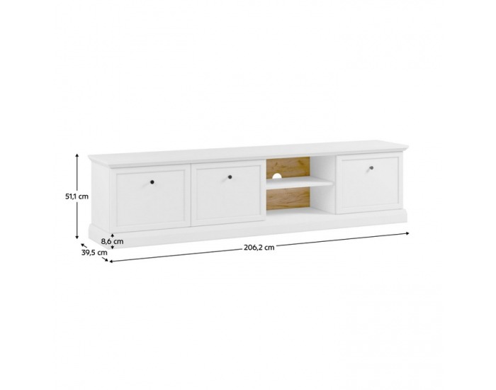 TV stolík Locca RTV3D - biela