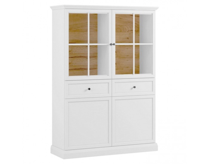 Štvordverová vitrína Locca W4D2S - biela