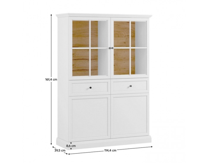 Štvordverová vitrína Locca W4D2S - biela