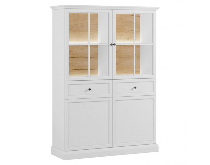 Štvordverová vitrína Locca W4D2S - biela