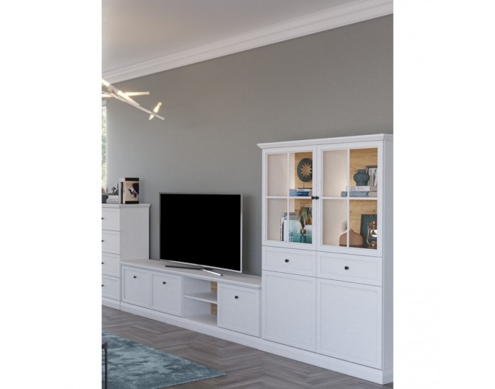 Štvordverová vitrína Locca W4D2S - biela