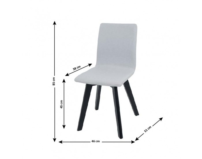 Jedálenská stolička Lodema - svetlosivá / čierna