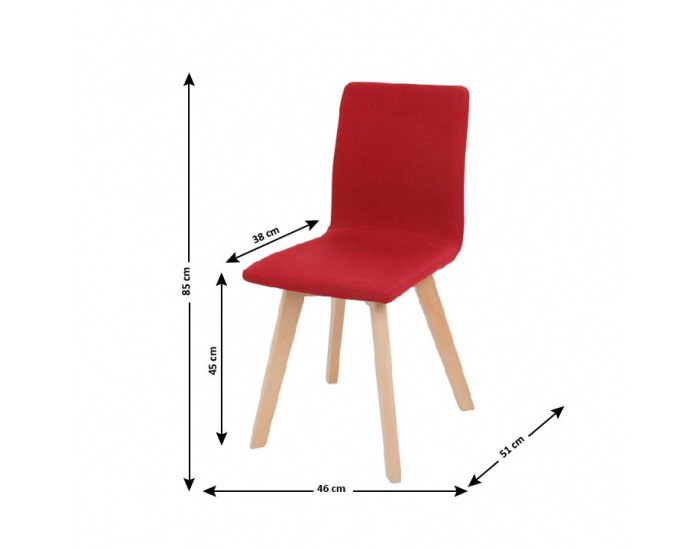 Jedálenská stolička Lodema - červená / buk