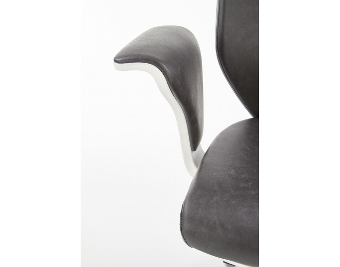 Kancelárska stolička s podrúčkami Lonatti - čierna / biela