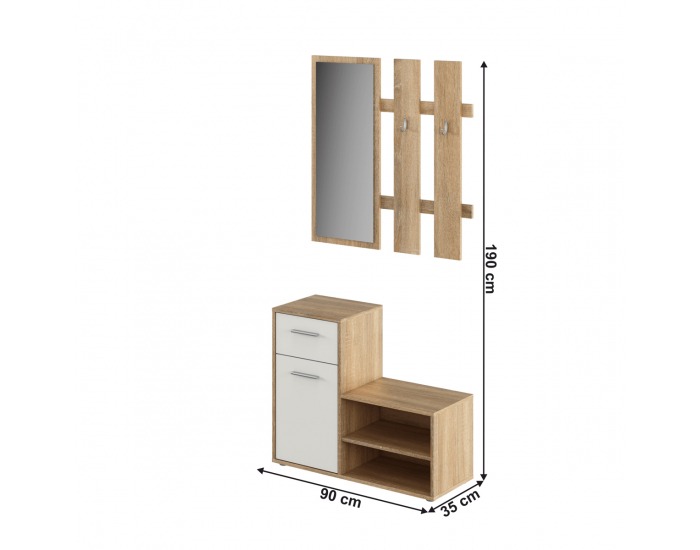 Predsieň Londi - dub sonoma / biela