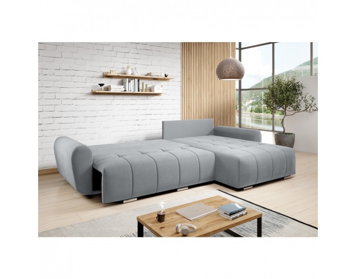 Rohová sedačka s rozkladom Longa Roh L/P - svetlosivá