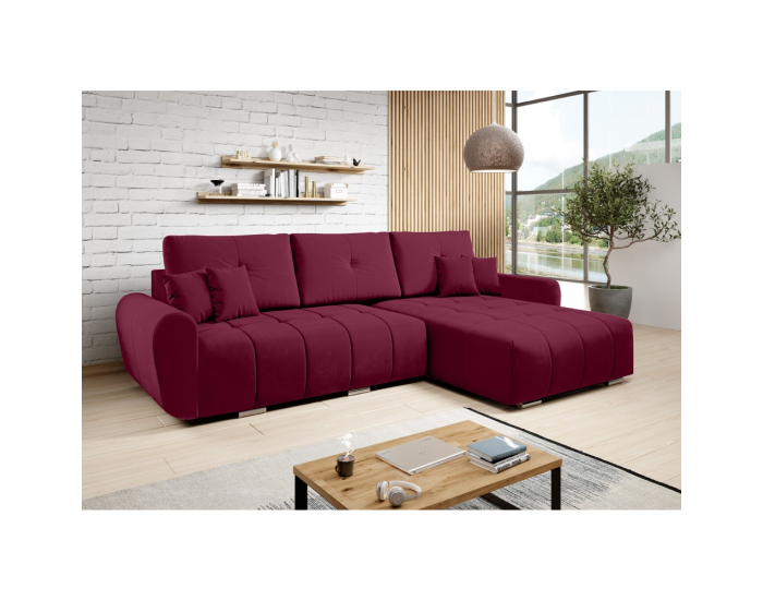 Rohová sedačka s rozkladom Longa Roh L/P - vínová