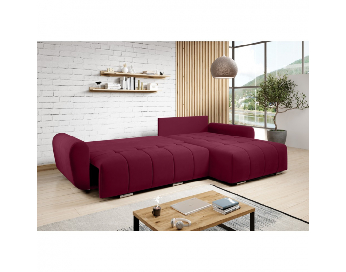 Rohová sedačka s rozkladom Longa Roh L/P - vínová