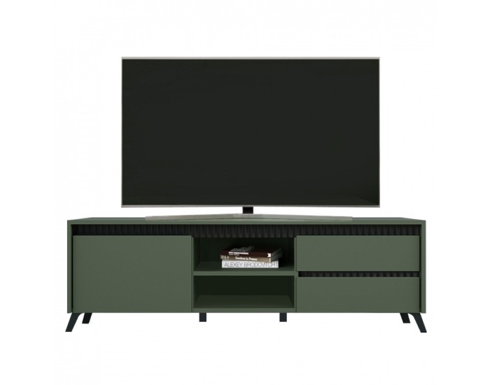 TV stolík Longy RTV1K2So - smoke zelená / čierna