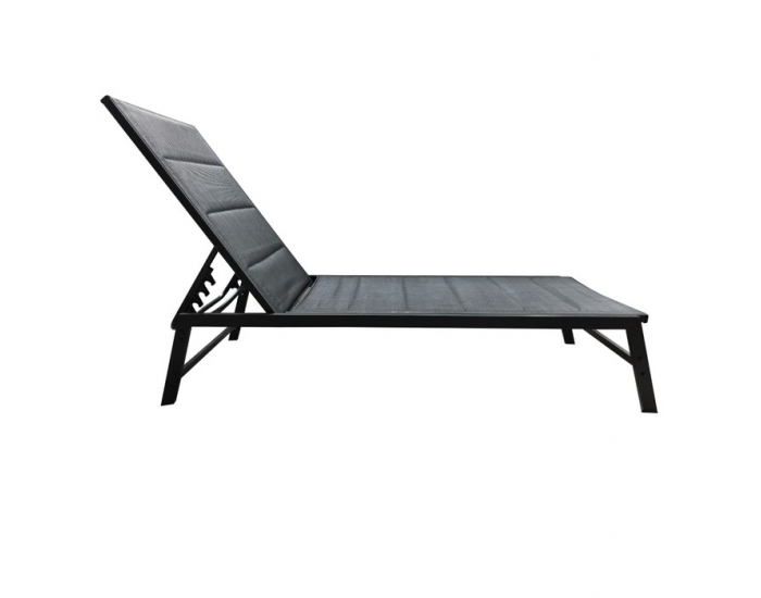Polohovateľné záhradné lehátko Lopez - čierna