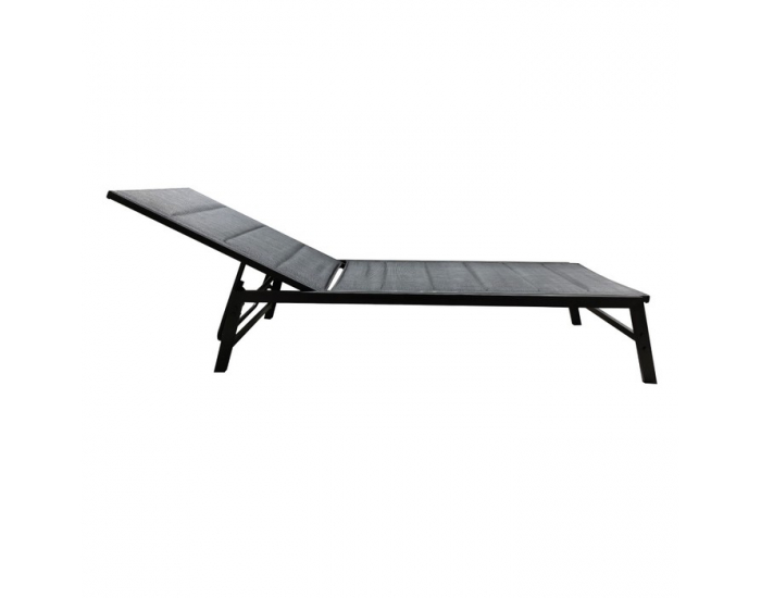 Polohovateľné záhradné lehátko Lopez - čierna