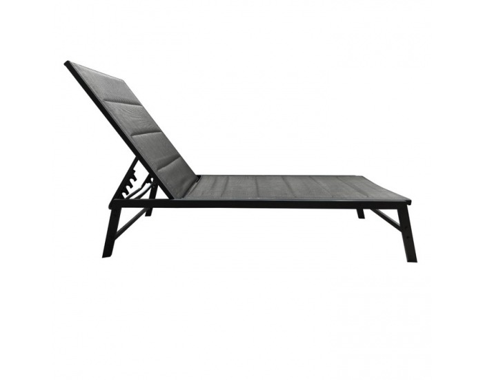 Polohovateľné záhradné lehátko Lopez - čierna / sivá