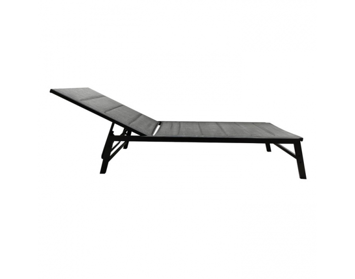Polohovateľné záhradné lehátko Lopez - čierna / sivá