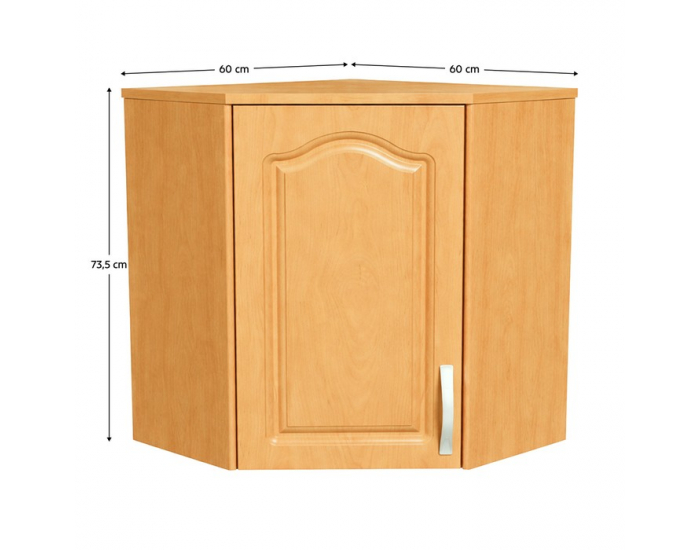 Horná rohová kuchynská skrinka Lora MDF New W60/60 L - jelša