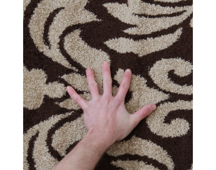 Koberec Lorens 67x120 cm - béžová / tmavohnedá