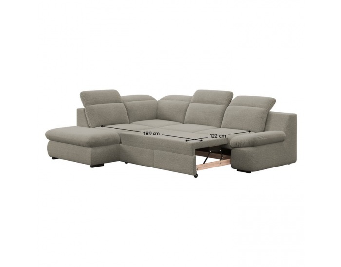 Rohová sedačka s rozkladom a úložným priestorom Loreta Roh L - hnedosivá (taupe)