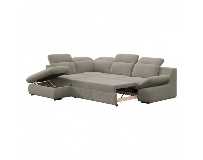 Rohová sedačka s rozkladom a úložným priestorom Loreta Roh L - hnedosivá (taupe)