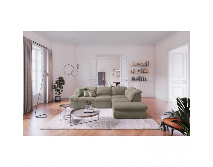 Rohová sedačka s rozkladom a úložným priestorom Loreta Roh P - hnedosivá (taupe)