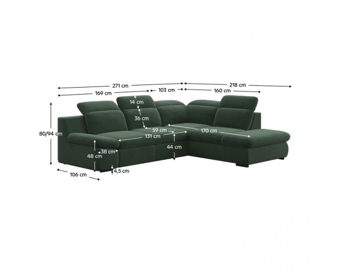Rohová sedačka s rozkladom a úložným priestorom Loreta Roh P - zelená