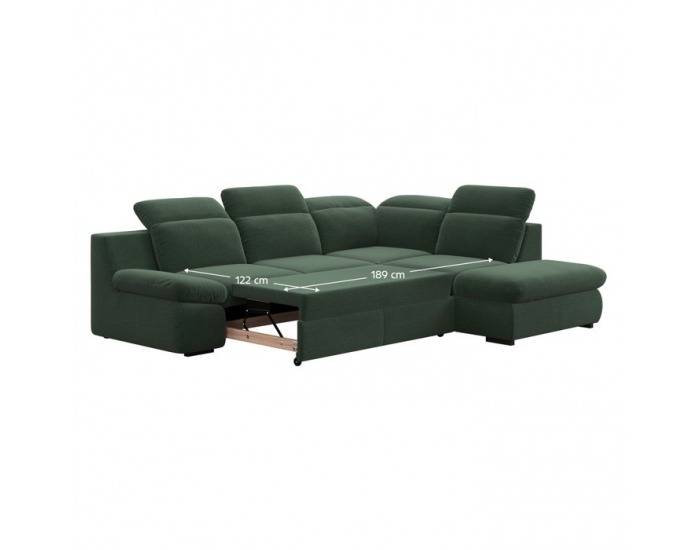 Rohová sedačka s rozkladom a úložným priestorom Loreta Roh P - zelená