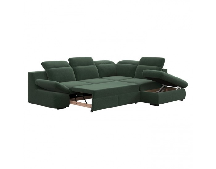 Rohová sedačka s rozkladom a úložným priestorom Loreta Roh P - zelená