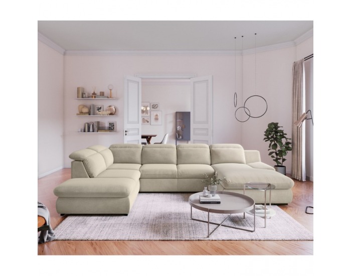 Rohová sedačka U s rozkladom Loreta Roh U L - piesková