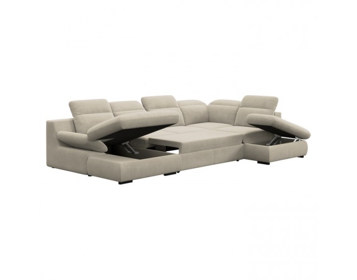 Rohová sedačka U s rozkladom Loreta Roh U P - piesková