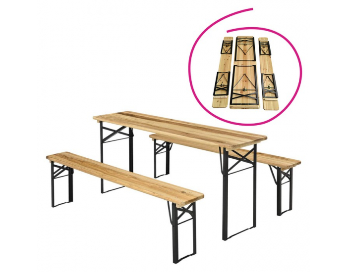 Pivný set Loris 1+2 - prírodná / čierna