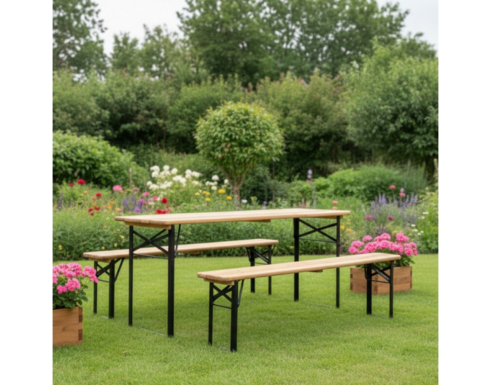 Pivný set Loris 1+2 - prírodná / čierna