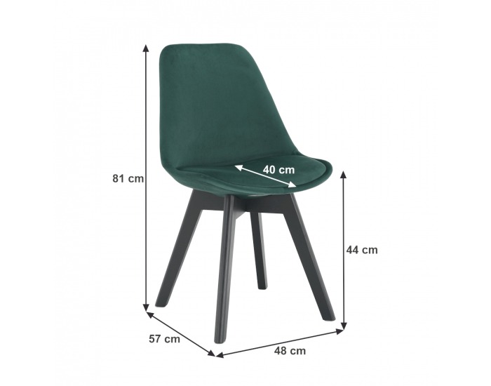 Jedálenská stolička Lorita - čierna (Velvet) / čierna