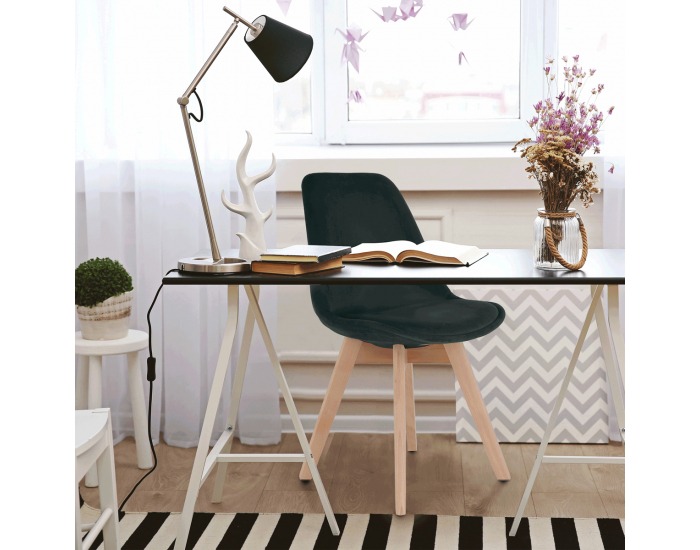 Jedálenská stolička Lorita - čierna (Velvet) / čierna