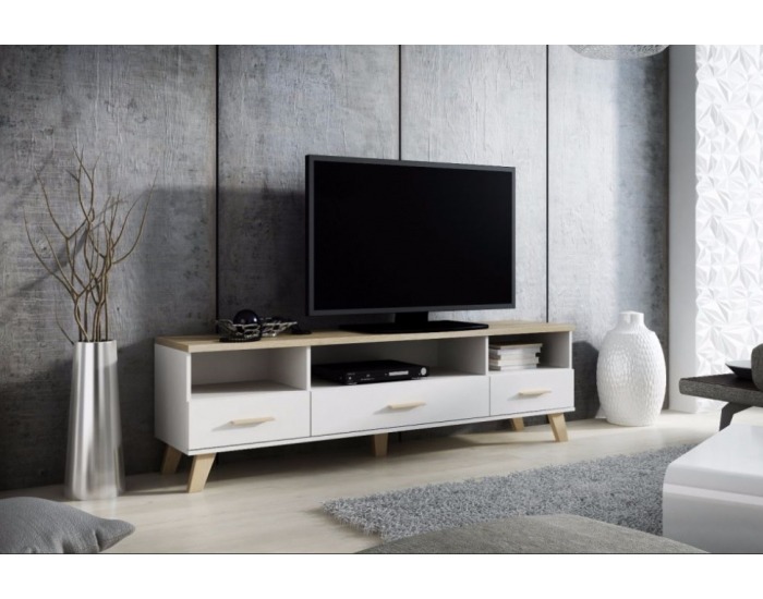 TV stolík Lotta 180 3S3K - biela / dub sonoma