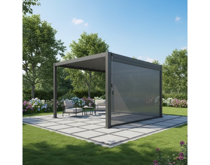 Záhradná zástena pre bioklimatickú pergolu Lova - antracit